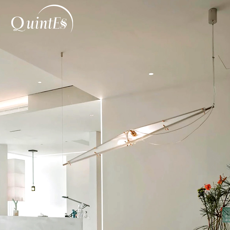 Interior Design Hall - LED Glass Chandelier Minimalist Design Silver