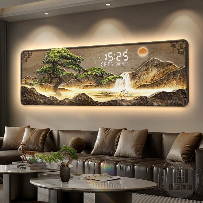 Interior Design Luxury Living Room - Big Size Luxury Clock Wall Digital