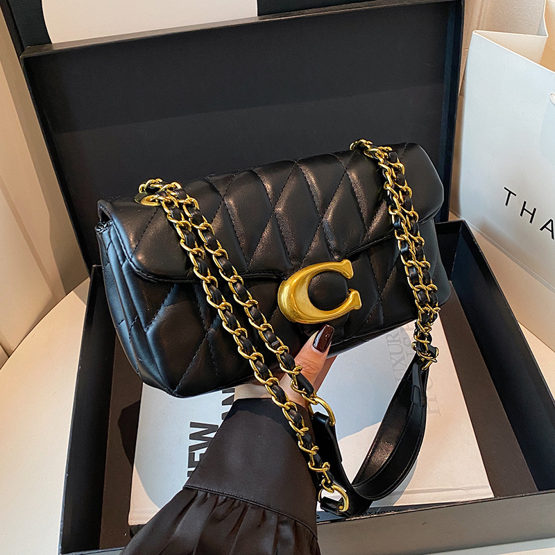 Interior Design Gold - Women Quilted Leather Shoulder Bag Luxury