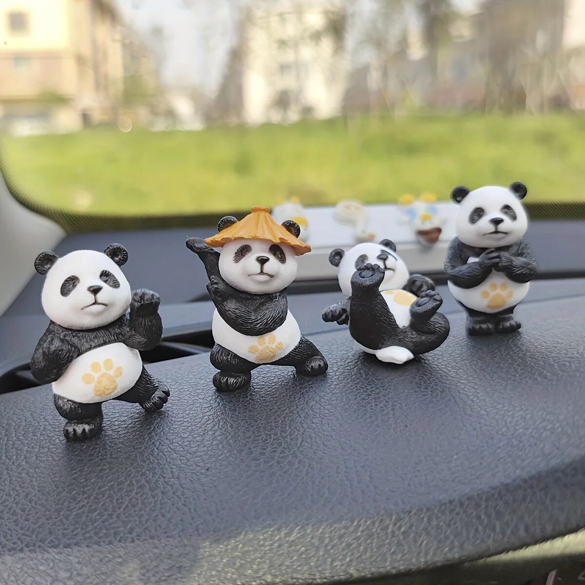 Interior Design Office - 4pcs/set Panda Design Car Ornaments Car