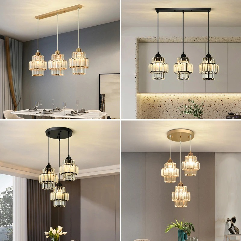Interior Design Hall - Nordic Designer Aesthetics Crystal Chandelier Restaurant