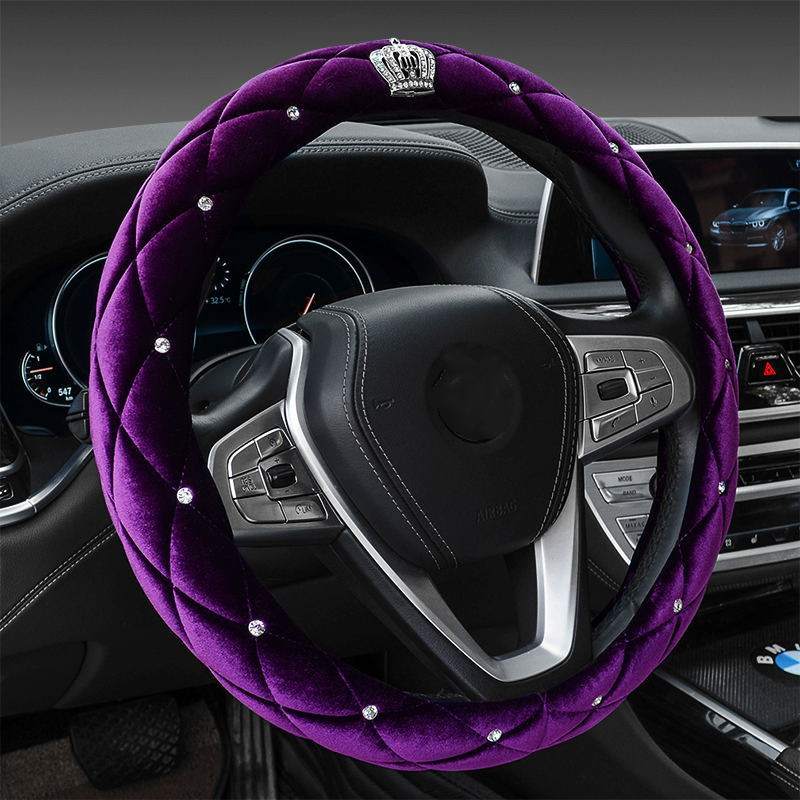 Interior Design Warm - Universal 38CM Steering Wheel Cover Plush