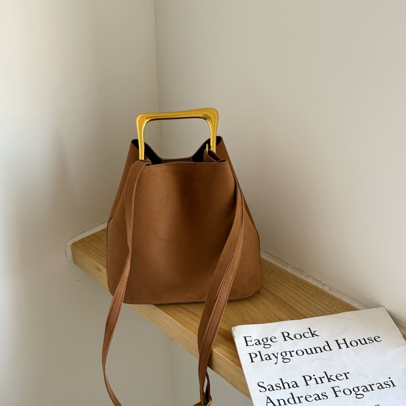 Interior Design Gold - Luxury Suede Bucket Bag Women Gold
