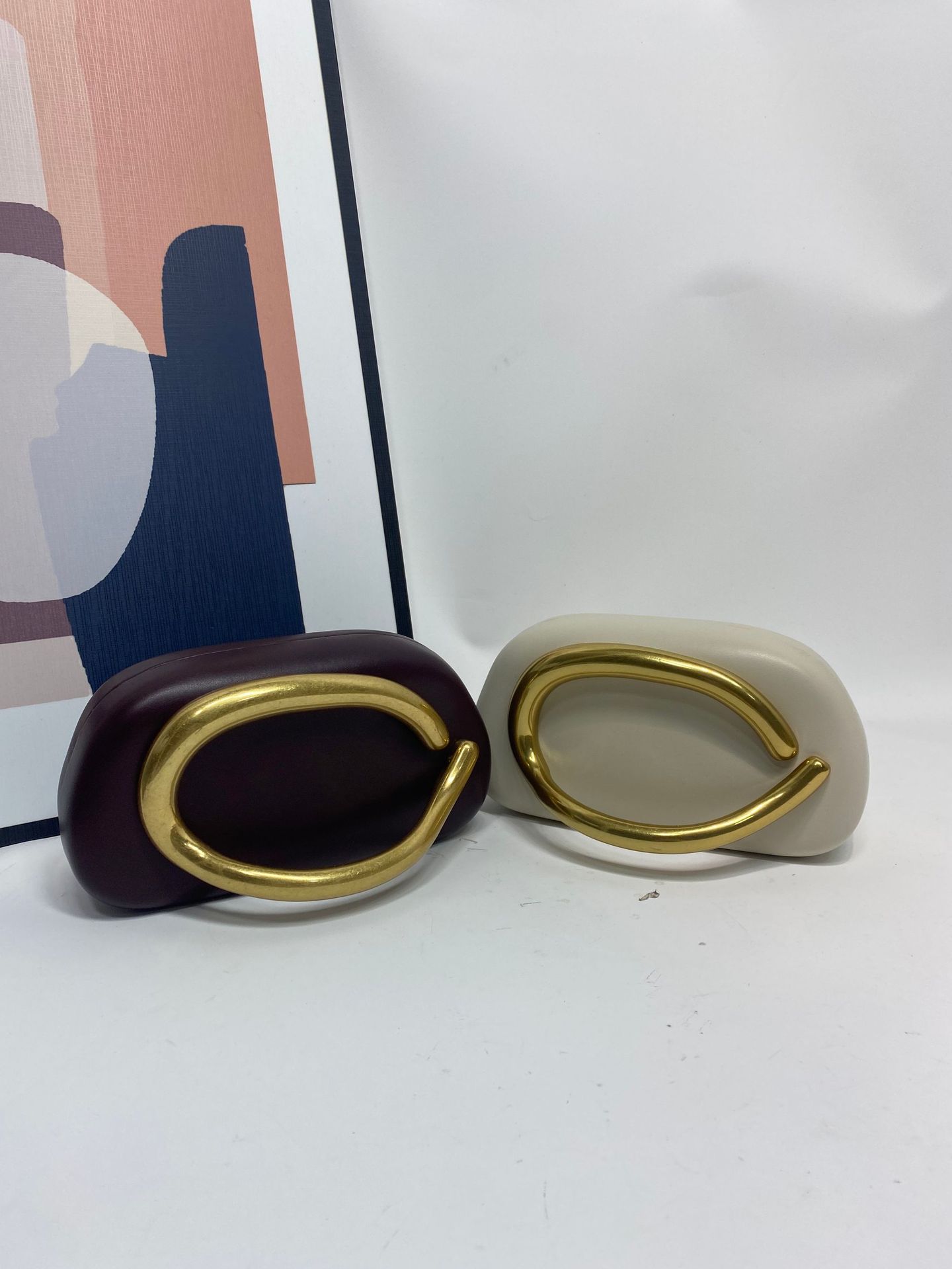 Interior Design Gold - Big Gold Metal Closure Clutch Evening