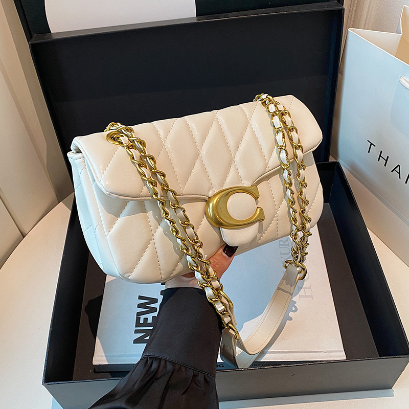 Women Quilted Leather Shoulder - Interior Design Gold recension och pris