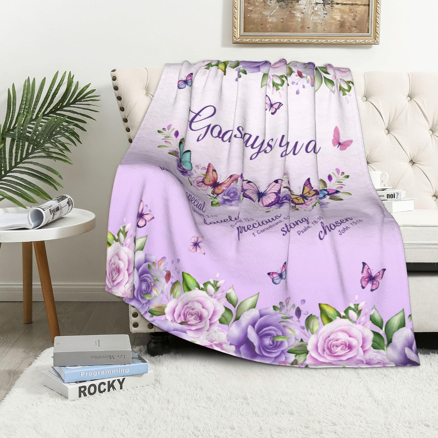 Purple Roses Butterflies Faith - Interior Design Warm recension och pris