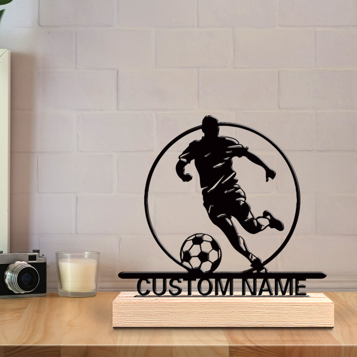 Custom Soccer Player Metal Sta - Interior Design Office recension och pris