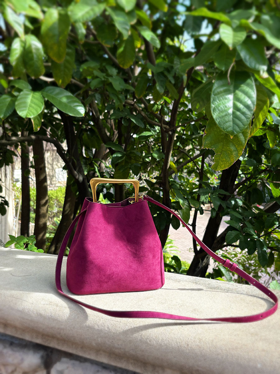 Luxury Suede Bucket Bag Women  - Interior Design Gold recension och pris