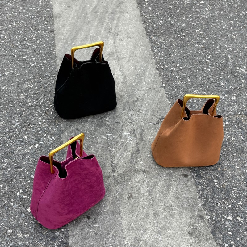 Luxury Suede Bucket Bag Women  - Interior Design Gold recension och pris