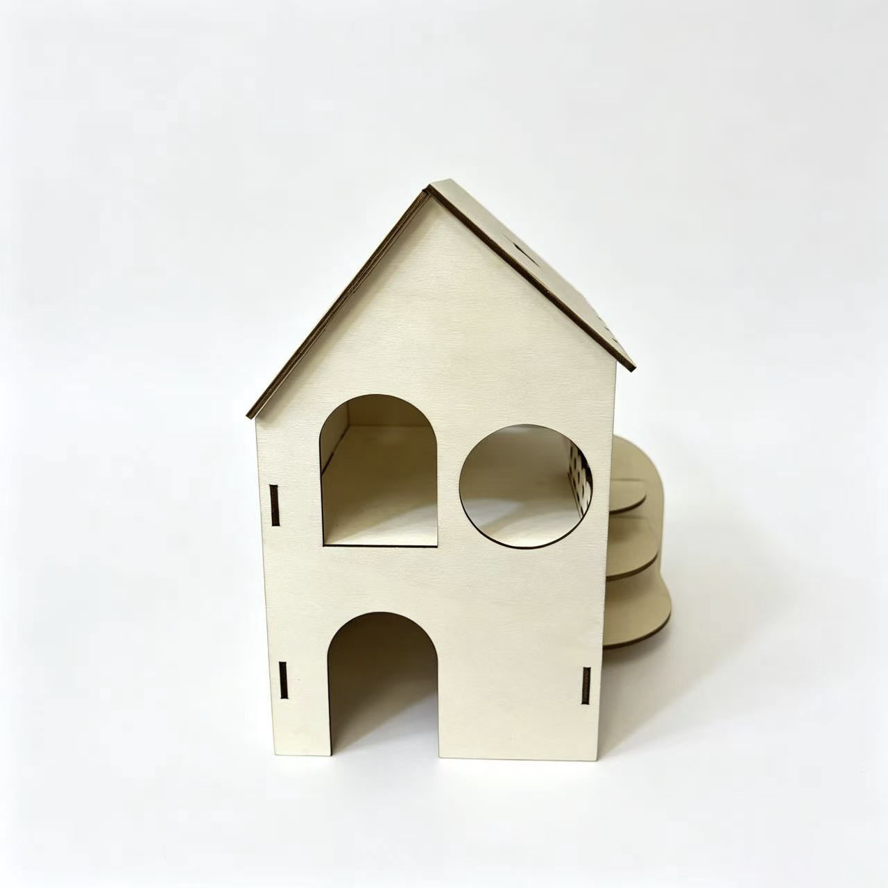 Hamster Two-Story Wooden House - Interior Design Gold recension och pris