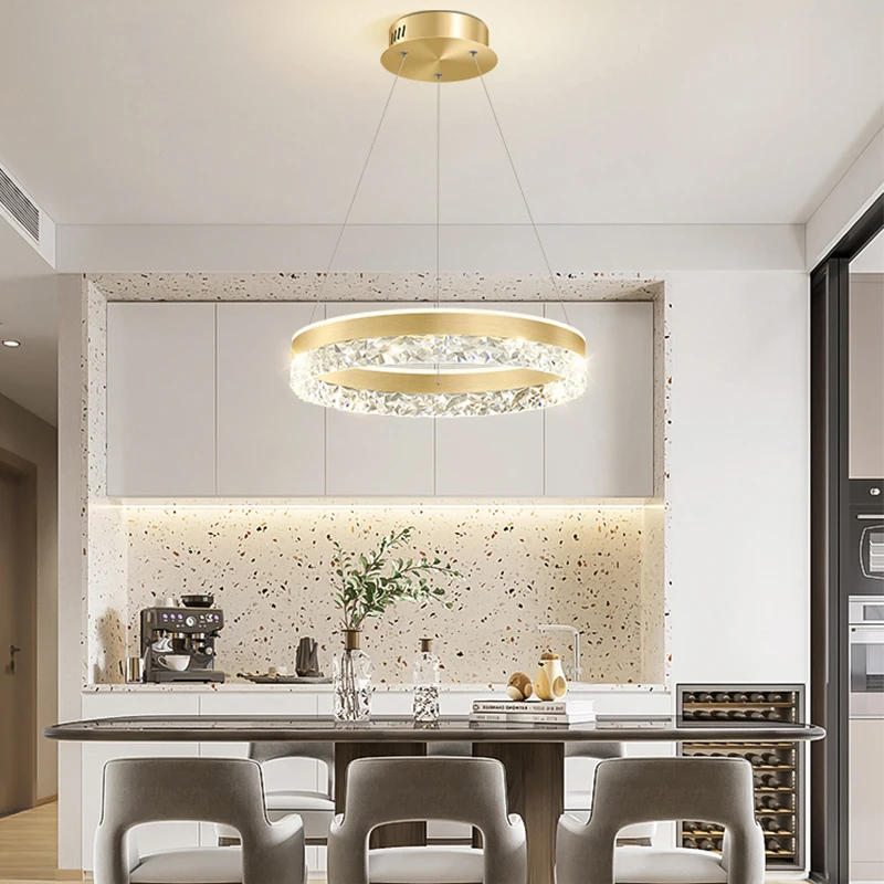 Modern Luxury Crystal LED Pend - Interior Design Luxury Living Room recension och pris